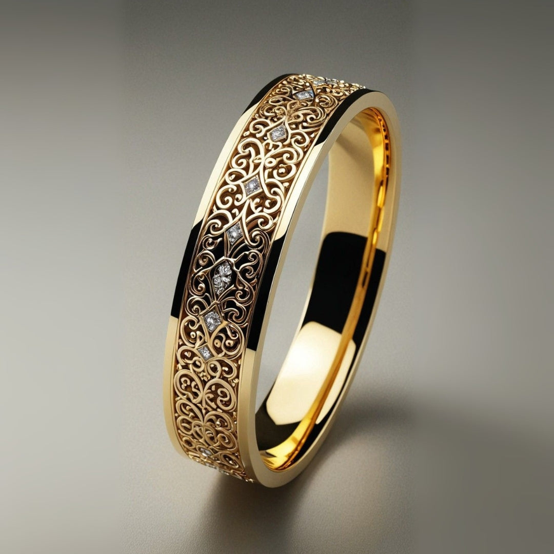 Anillo Hueco Fino Exótico en Oro
