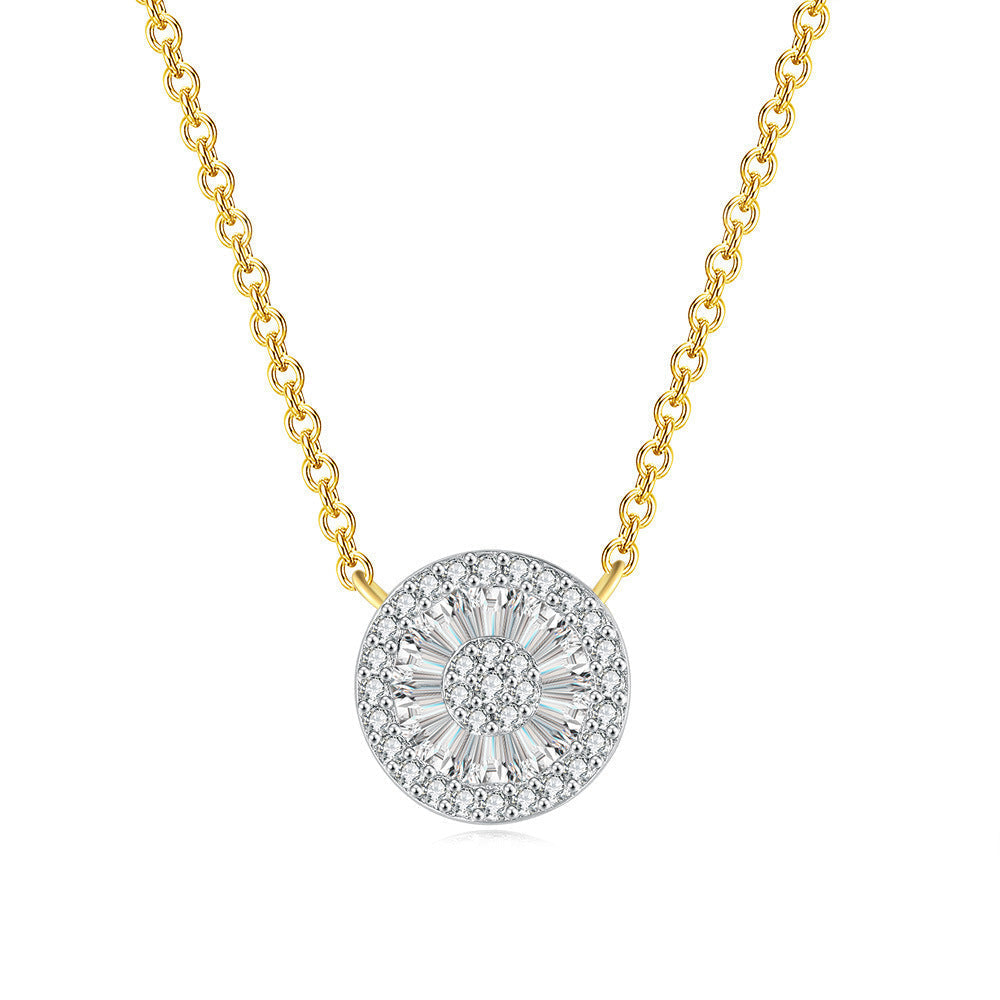 Collar dorado de cristal redondo Anne-Marie