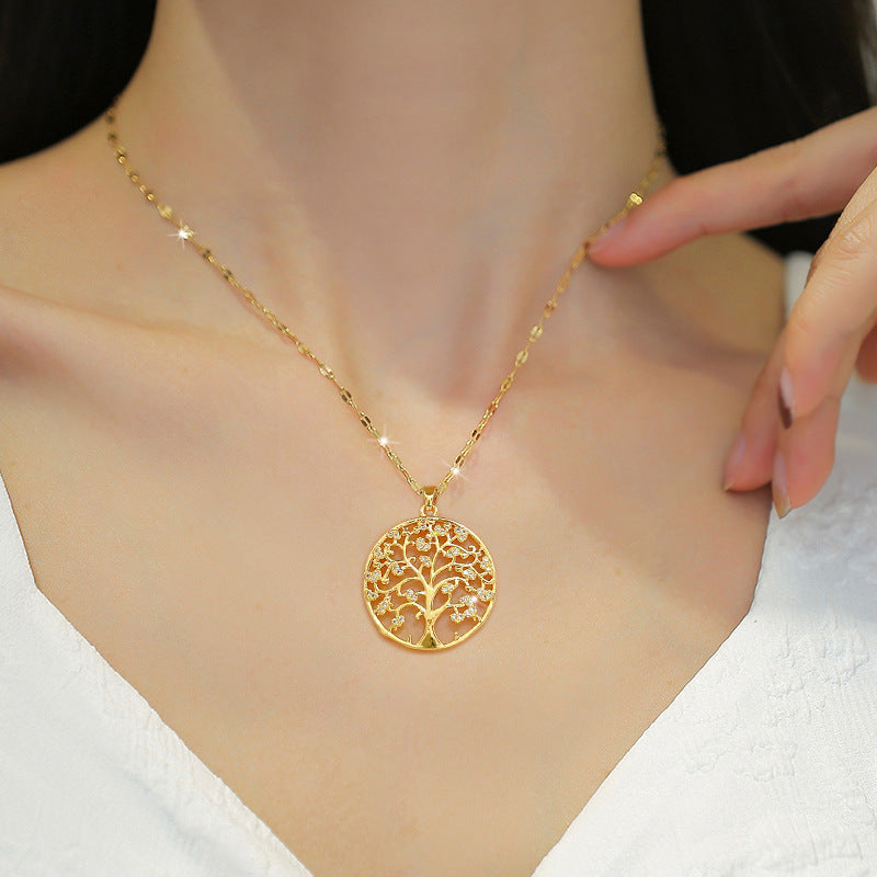 Collar dorado del Árbol de la Vida Lilia