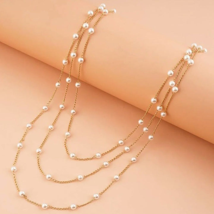 Collar Gracia de Perla de Múltiples Hilos