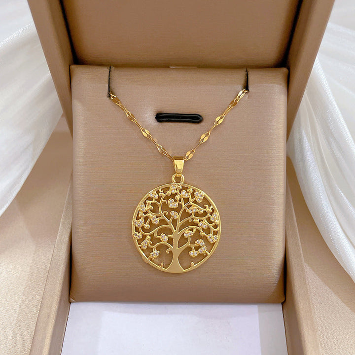 Collar dorado del Árbol de la Vida Lilia
