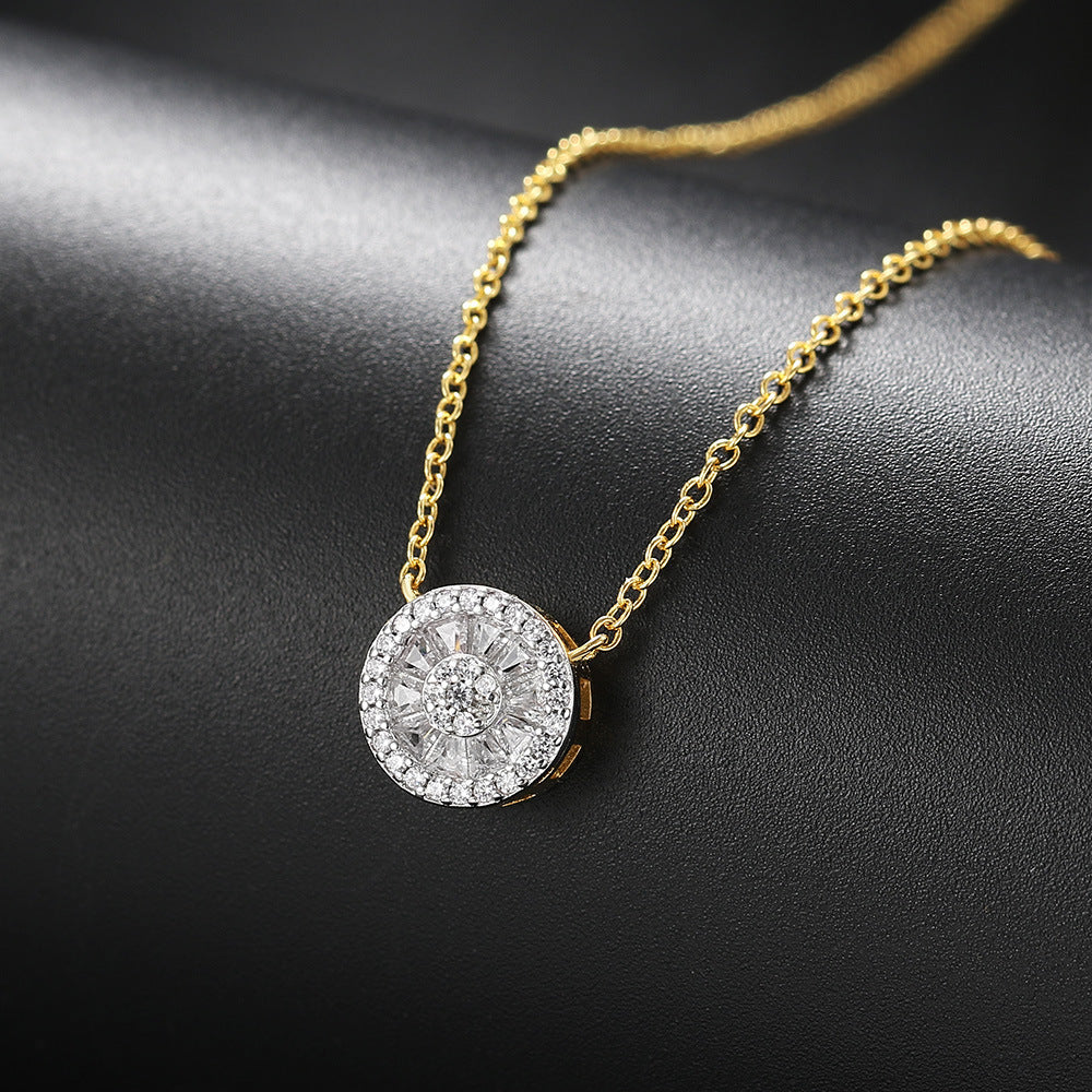 Collar dorado de cristal redondo Anne-Marie