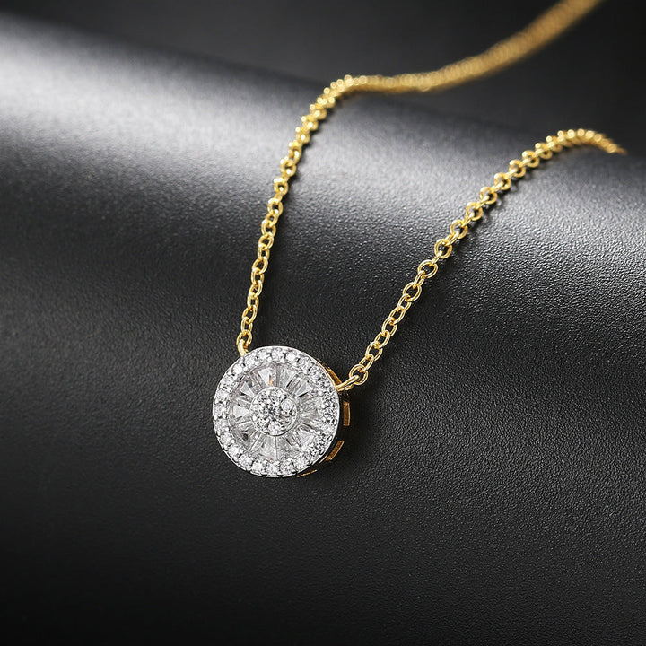 Collar dorado de cristal redondo Anne-Marie
