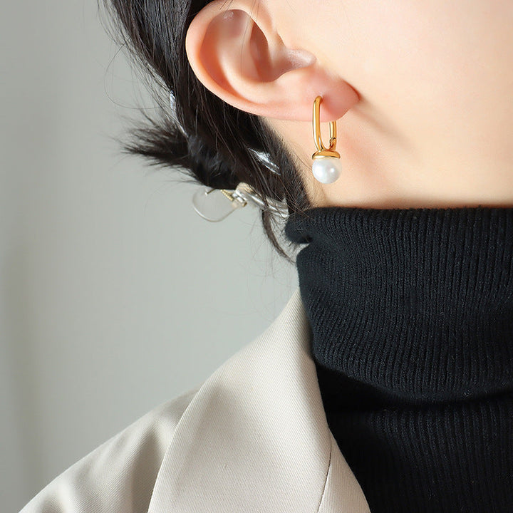 Pendientes geométricos de perlas Veers