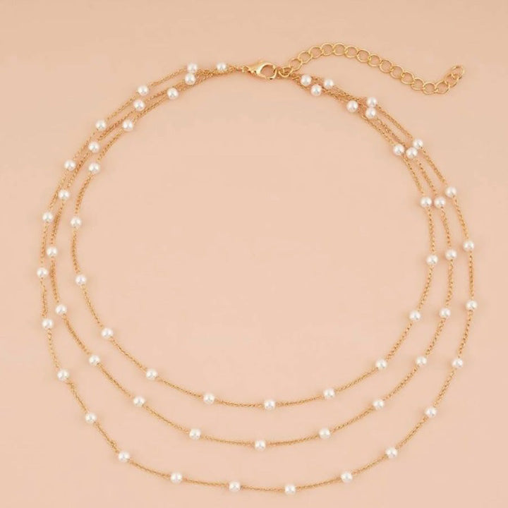 Collar Gracia de Perla de Múltiples Hilos