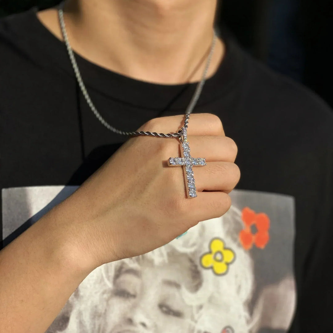 Collar Cruz | Oro blanco