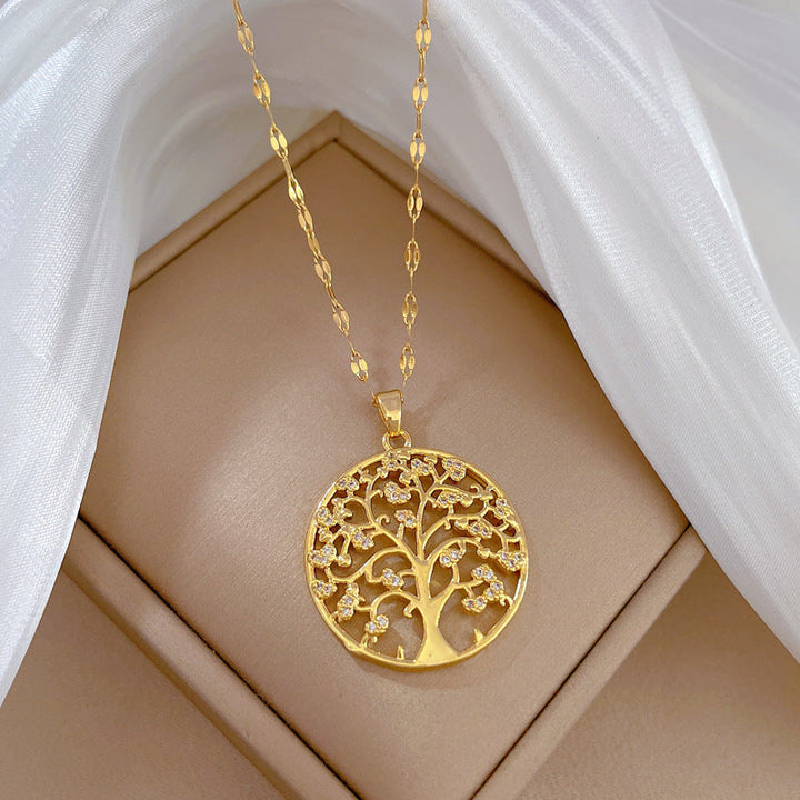 Collar dorado del Árbol de la Vida Lilia