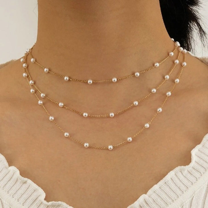 Collar Gracia de Perla de Múltiples Hilos