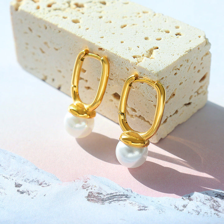 Pendientes geométricos de perlas Veers