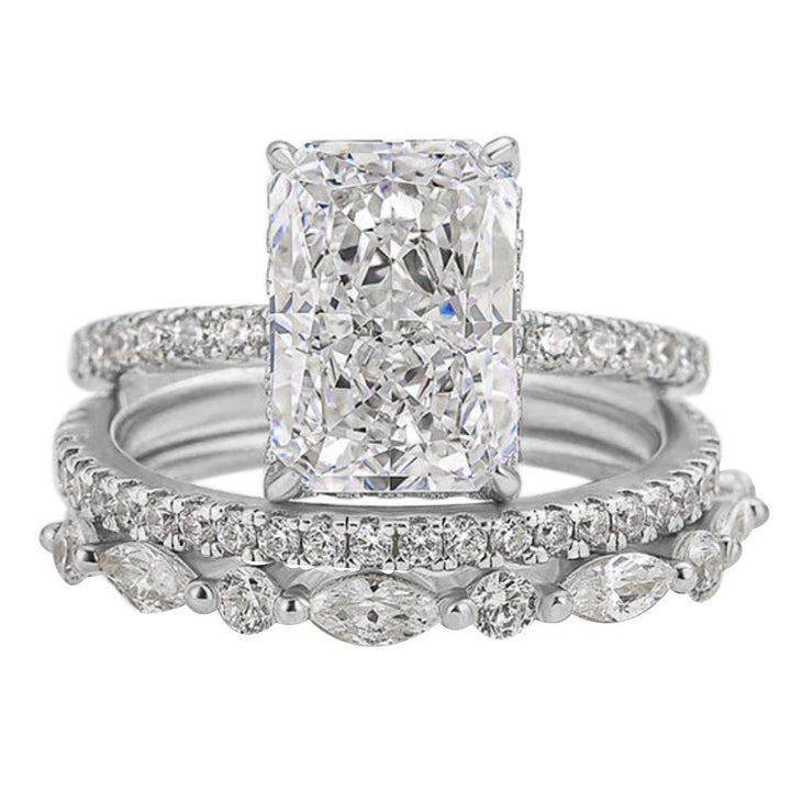 Set de 3 anillos de boda Jaily | Oro blanco