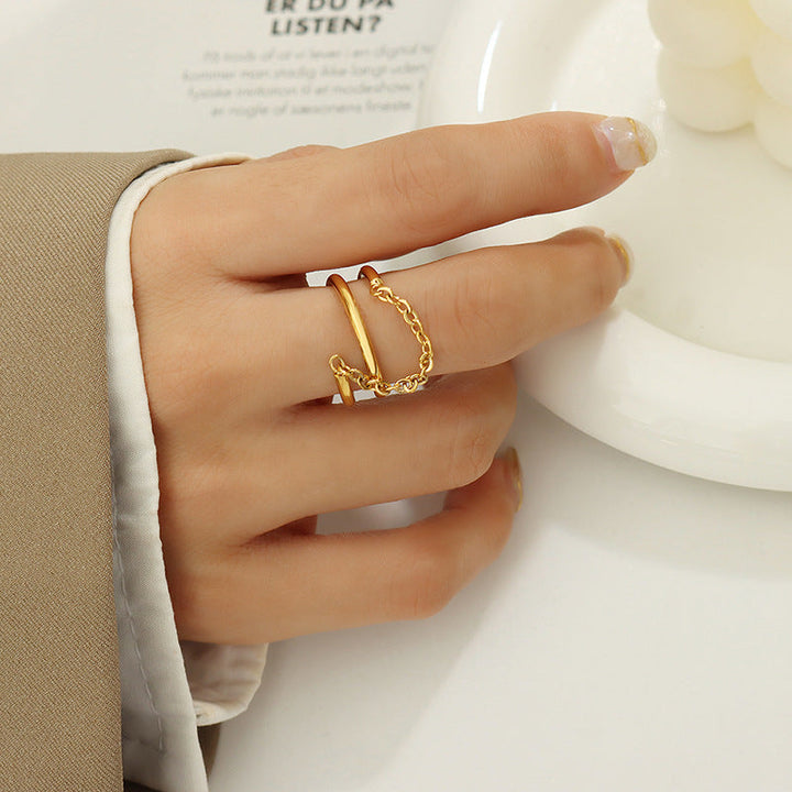 Anillo dorado Magnifique de cadena retorcida