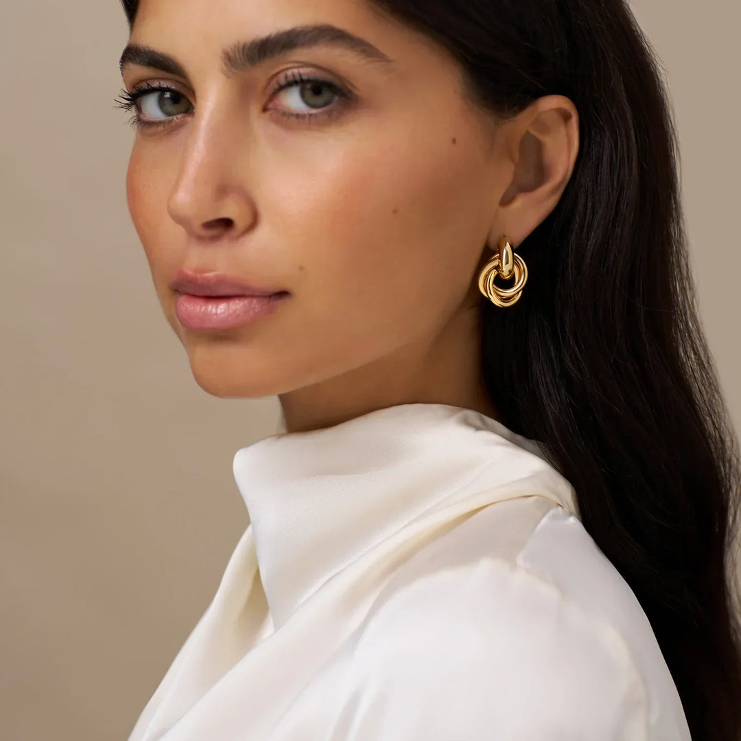 Pendientes Statement Interlocking | Dorado