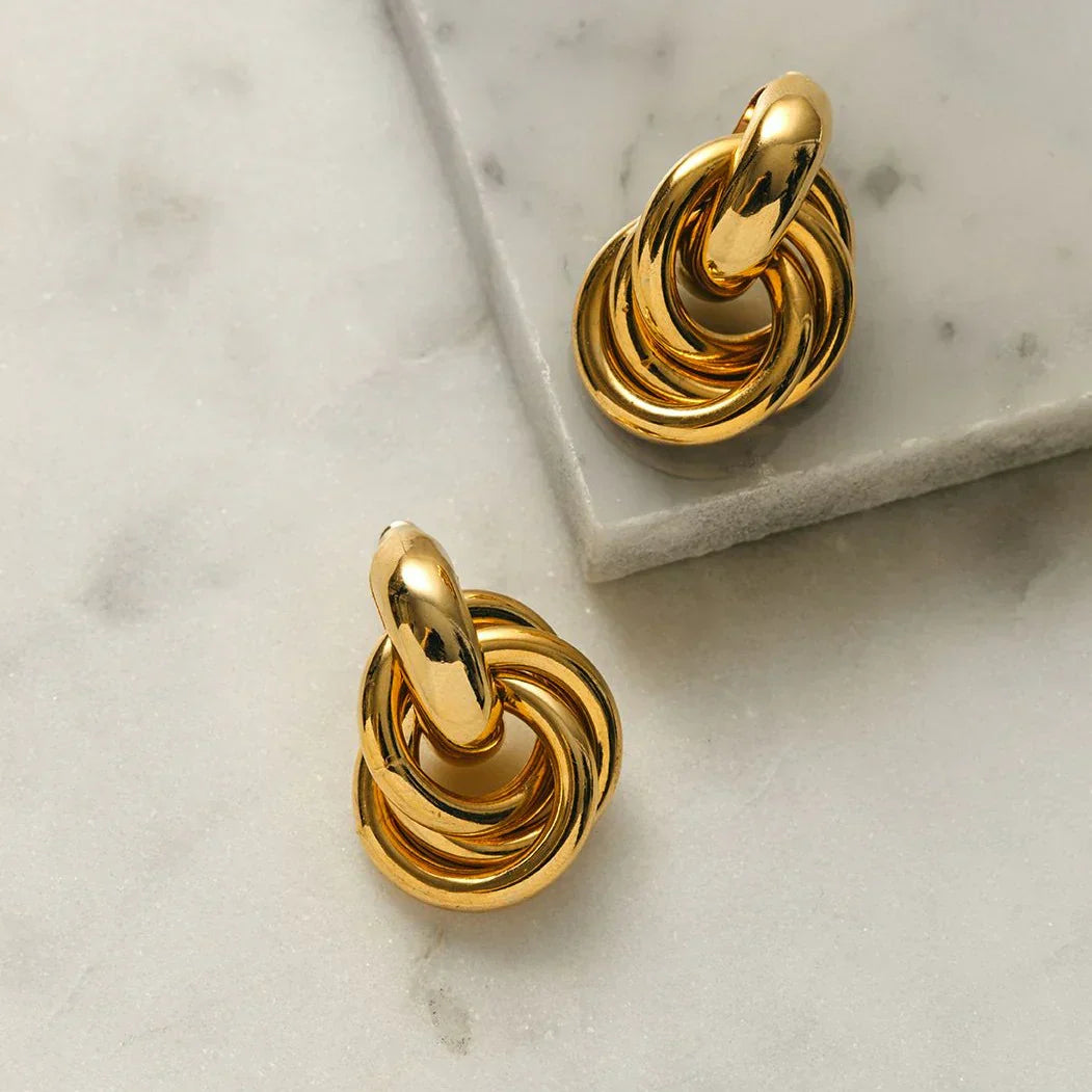 Pendientes Statement Interlocking | Dorado