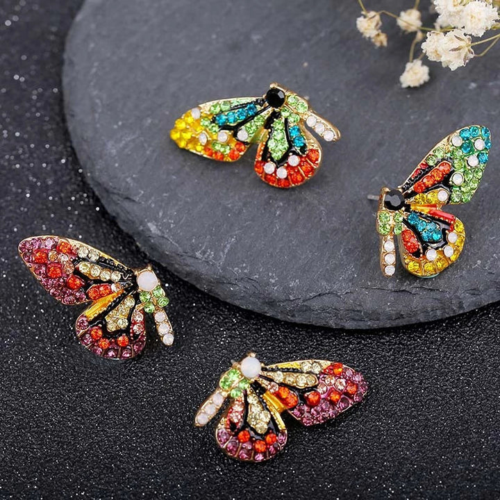 Pendientes de mariposa edición limitada con incrustaciones de circonita