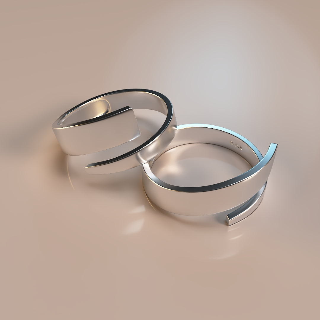 Anillo ajustable sencillo de plata 925