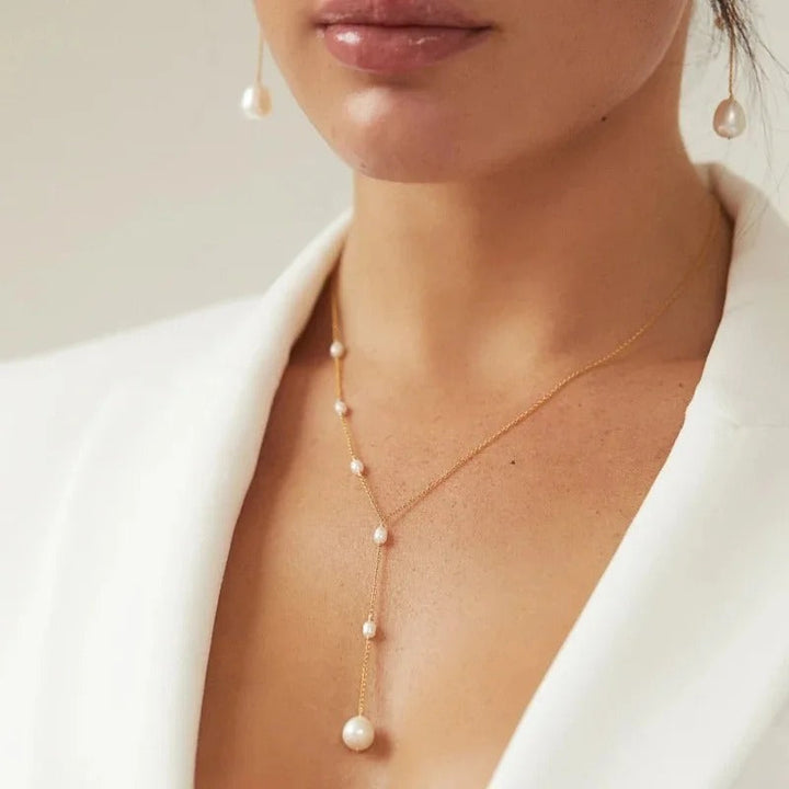 Valeria - Collar vintage de colgante con perlas