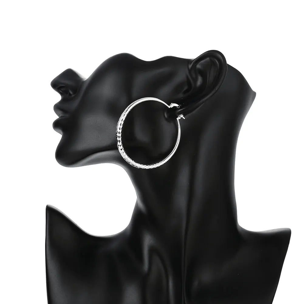 Pendientes de aro de plata esterlina