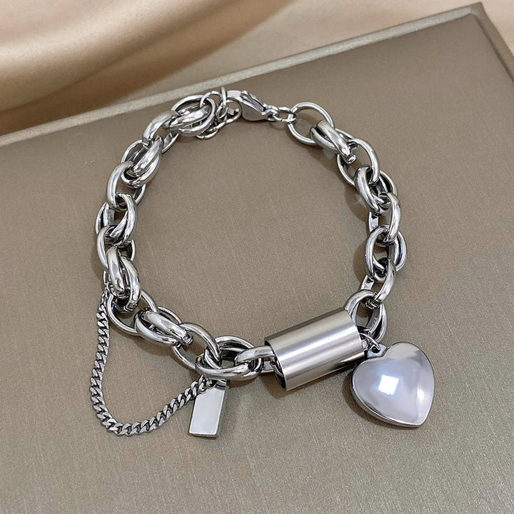 Pulsera Gruesa Heartened | Dorado
