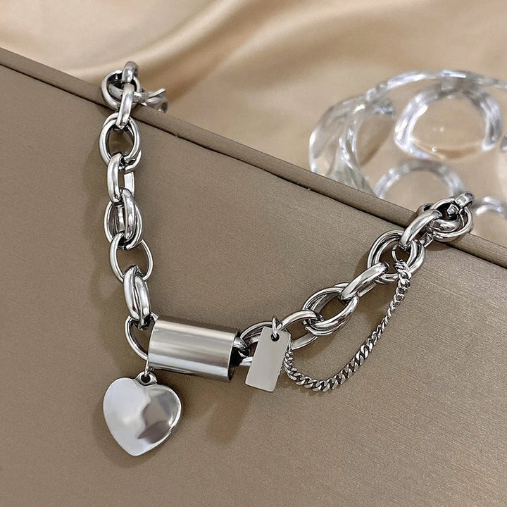 Pulsera Gruesa Heartened | Dorado