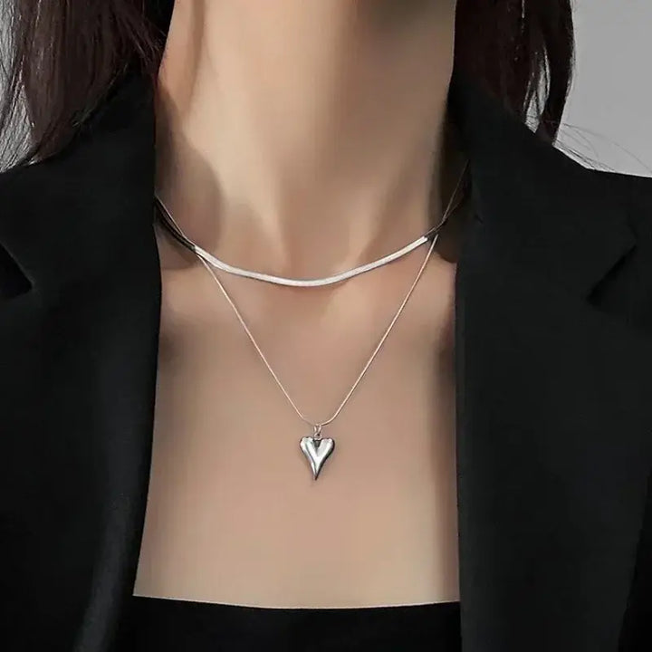 Collar de Plata 925 con Corazón Bohemio
