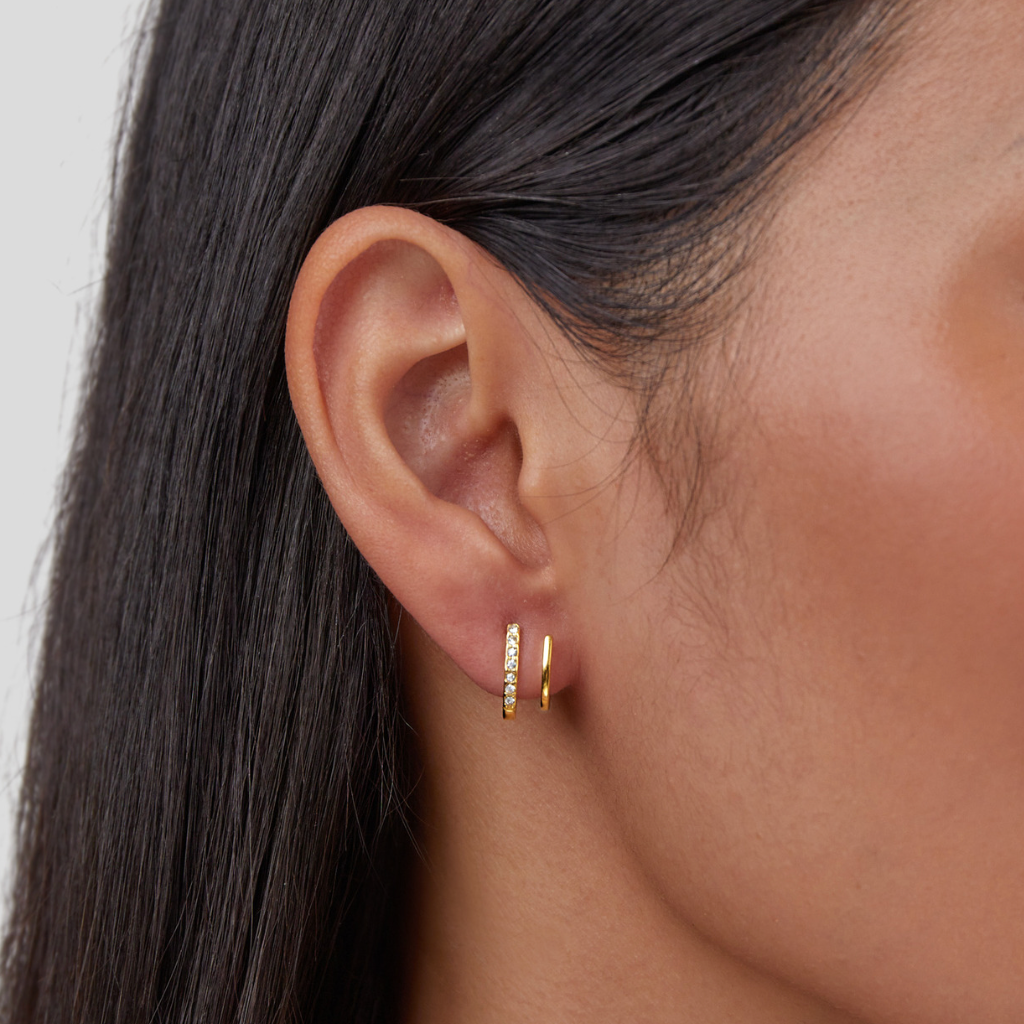 Pendientes de garra de oro y cristal