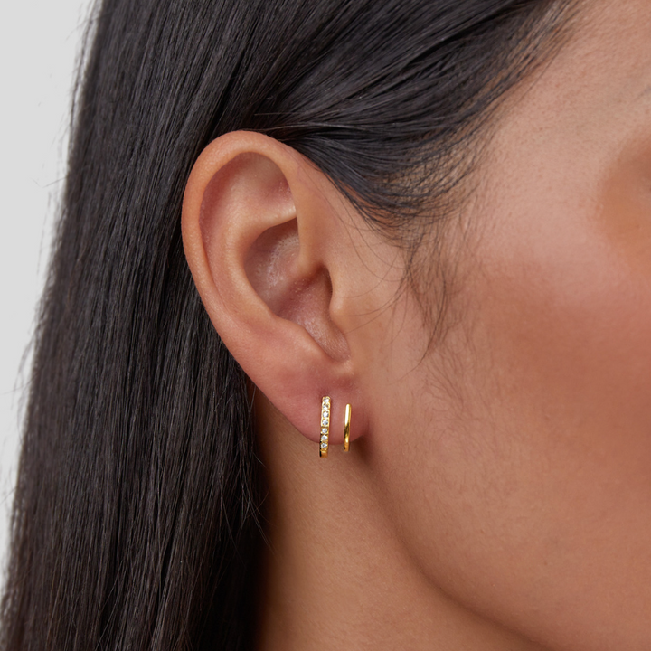 Pendientes de garra de oro y cristal