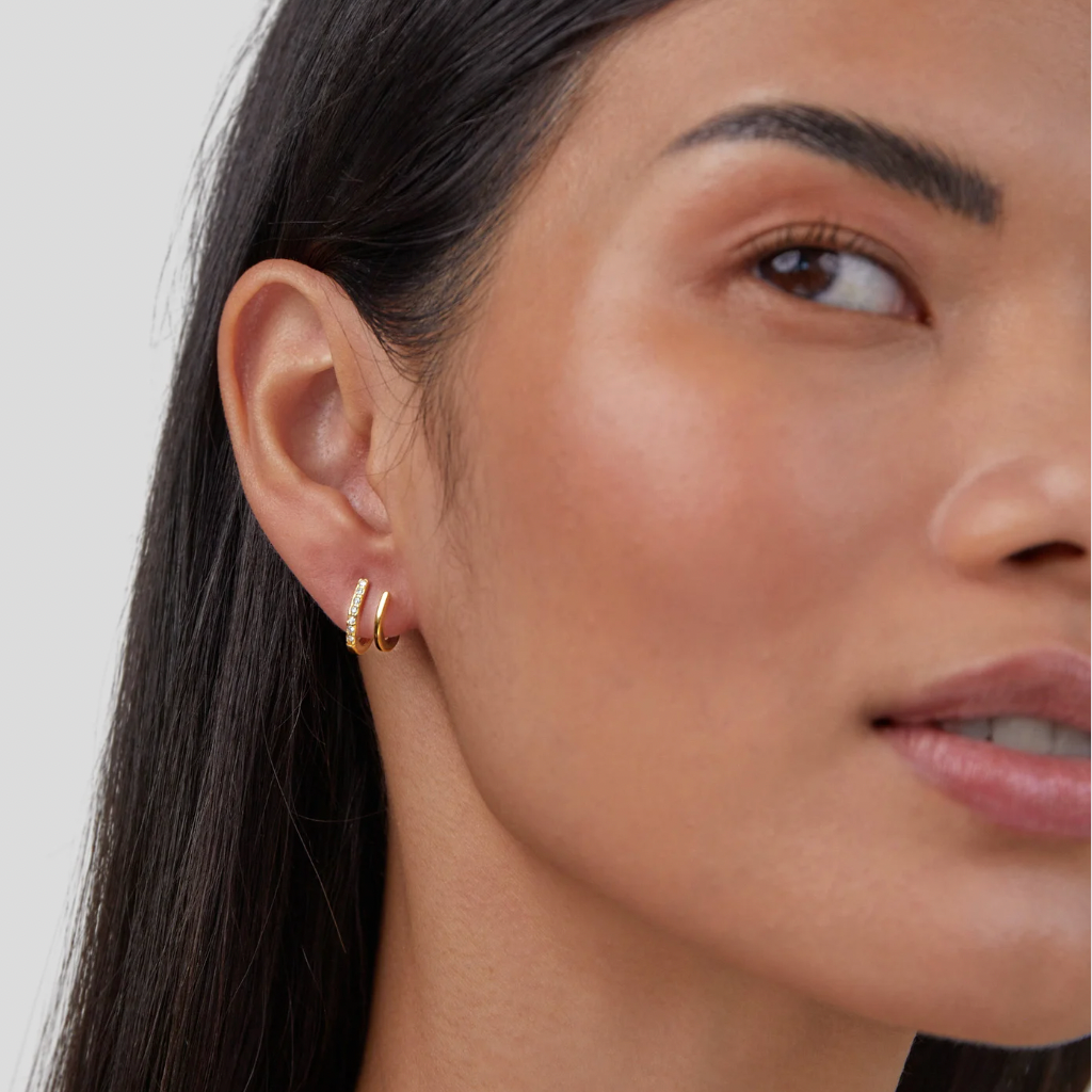 Pendientes de garra de oro y cristal