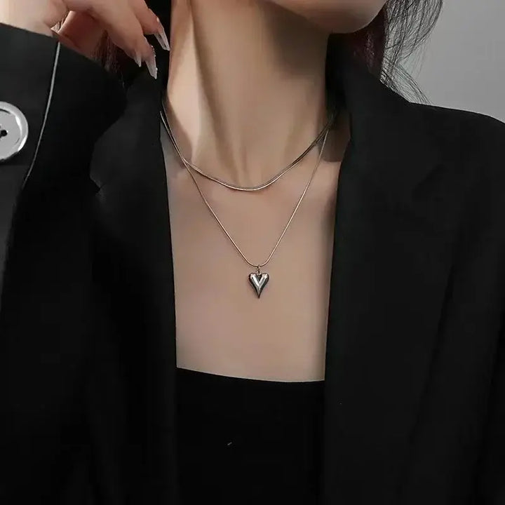 Collar de Plata 925 con Corazón Bohemio