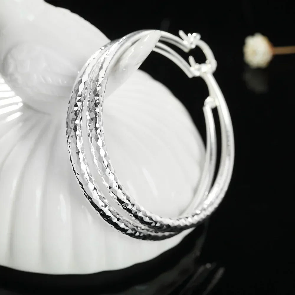 Pendientes de aro de plata esterlina