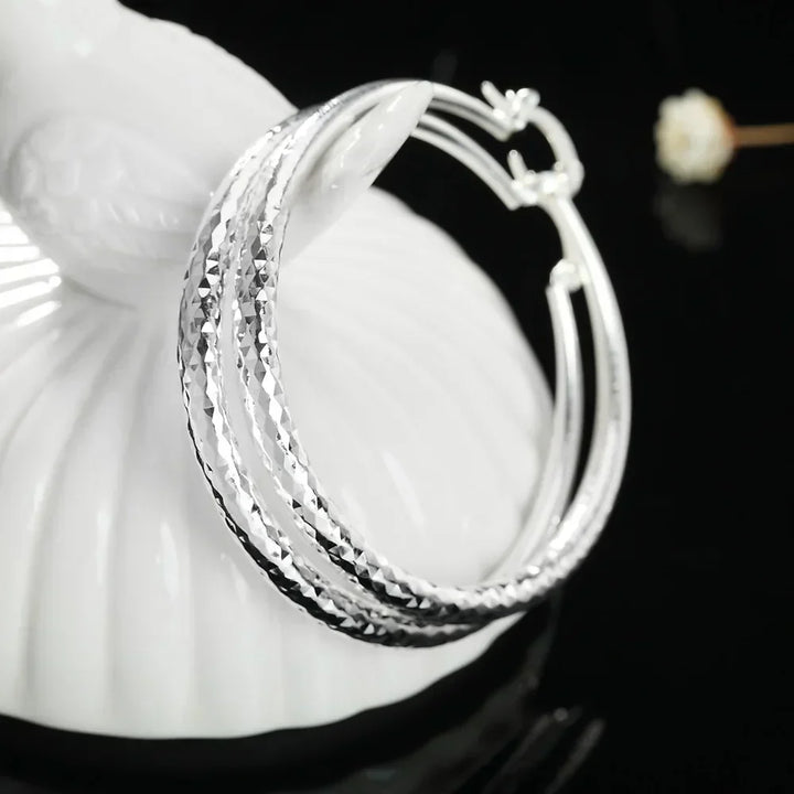 Pendientes de aro de plata esterlina