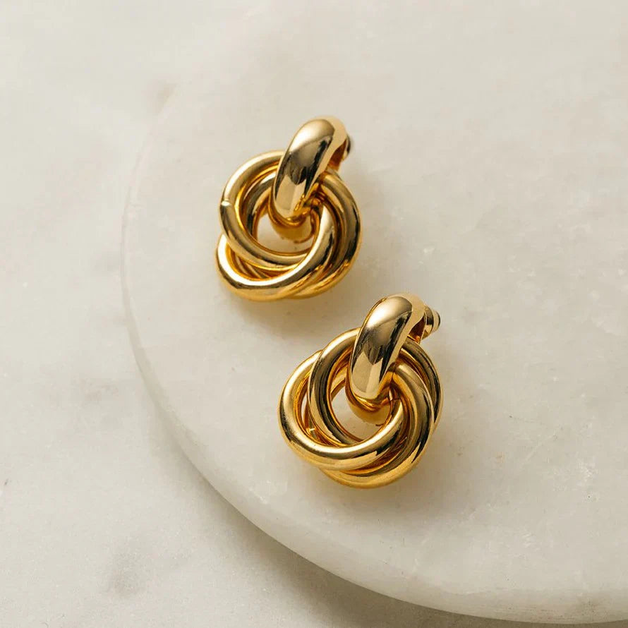 Pendientes Statement Interlocking | Oro blanco