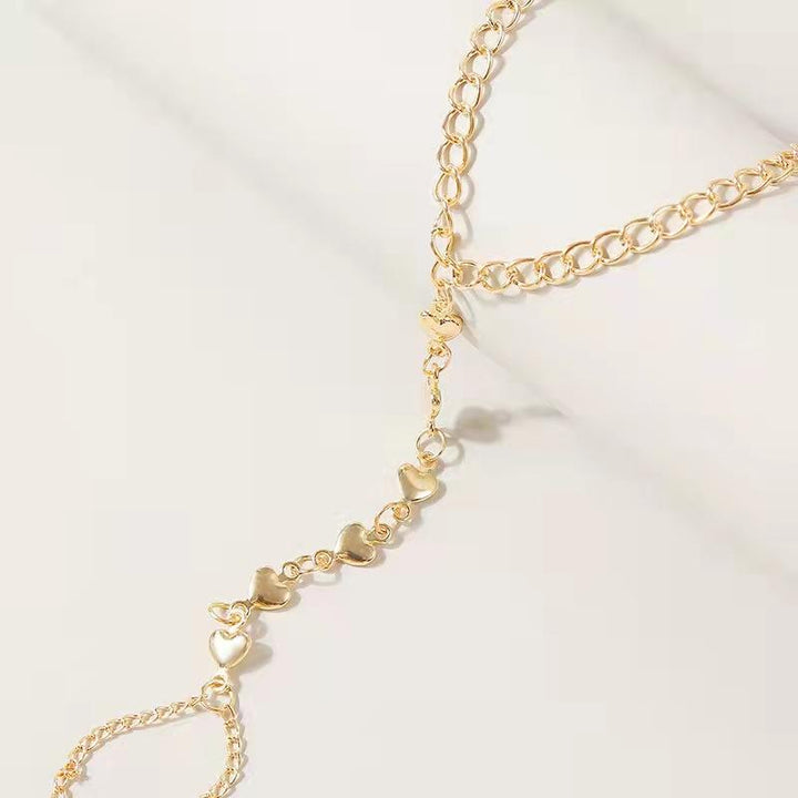 Pulsera de cadena para dedos Corazones Vívidos