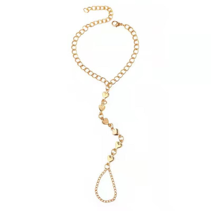 Pulsera de cadena para dedos Corazones Vívidos