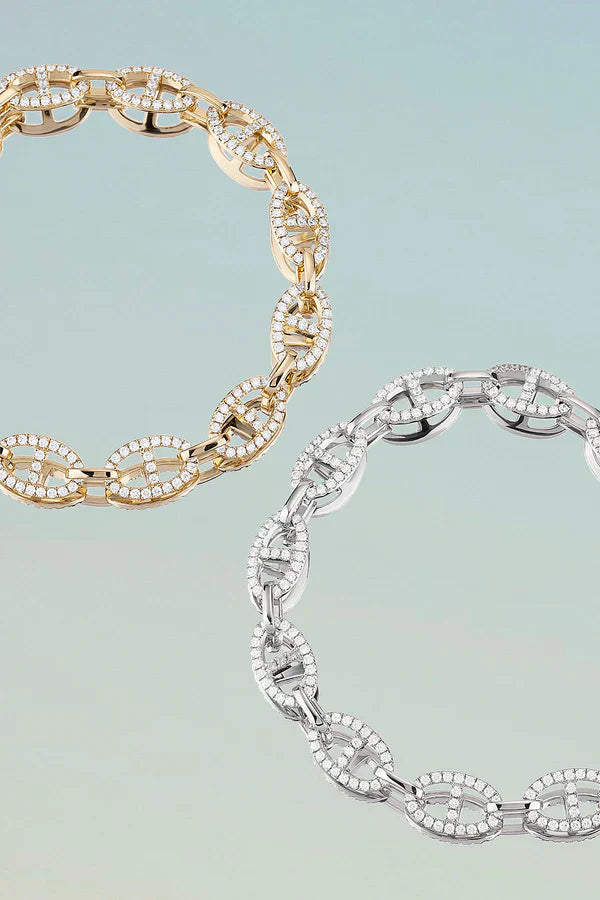 Pulsera Isla Marina | Oro blanco