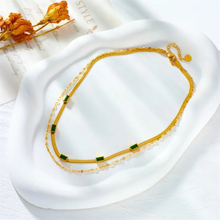 Collar retro de doble capa Sorella Edelstein | Oro