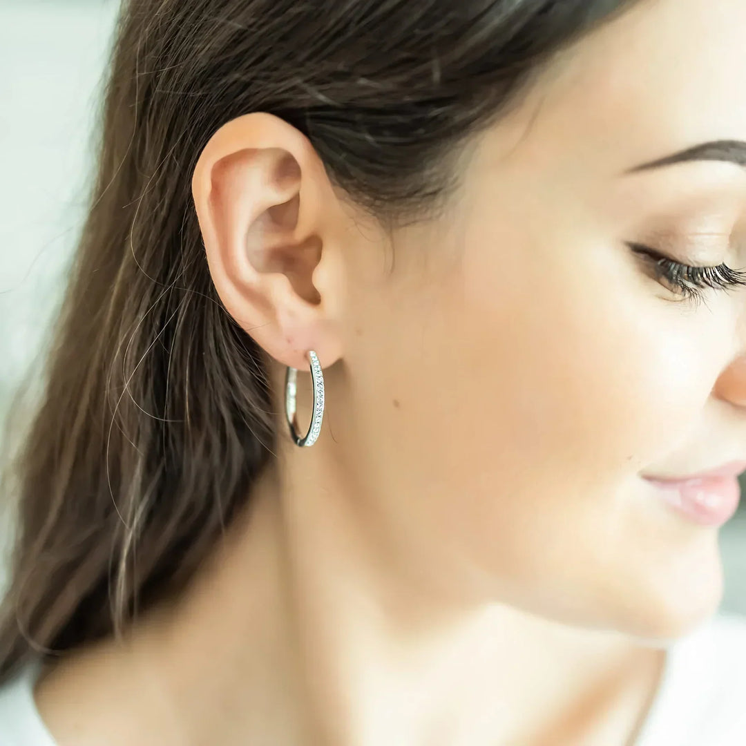 Pendientes pavé Sorel | Oro blanco
