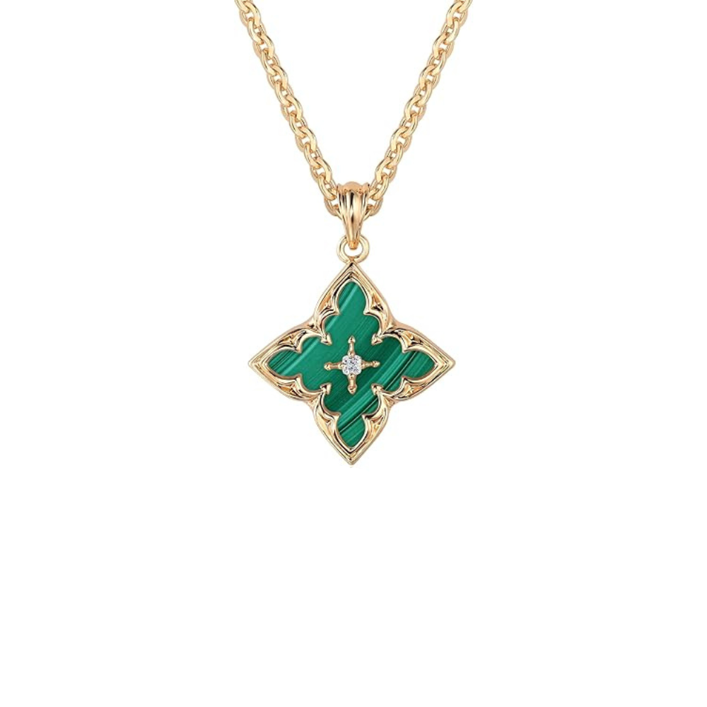 Collar con colgante trébol de esmeralda | Oro