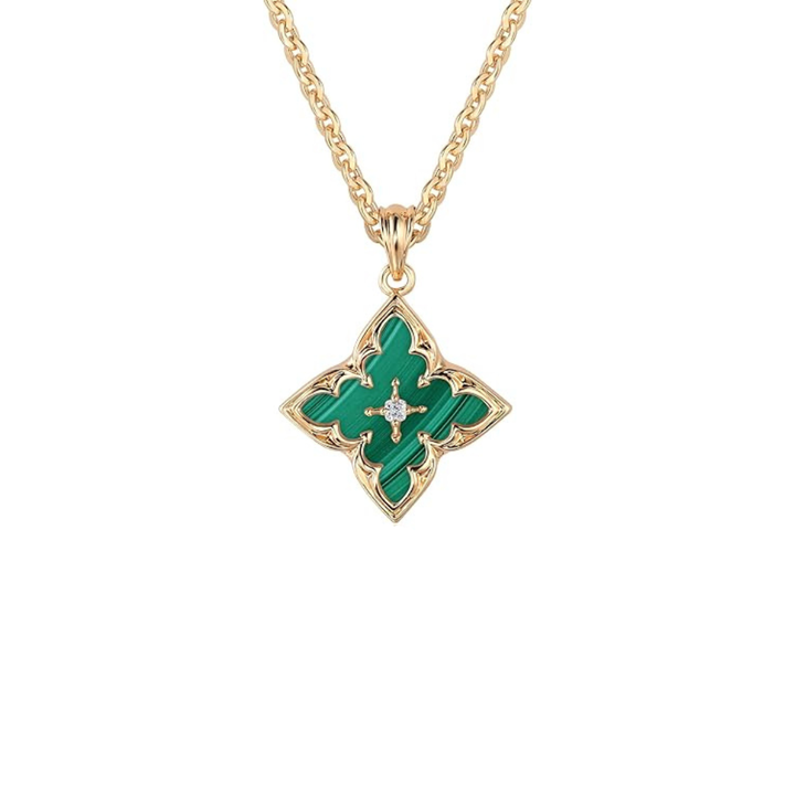 Collar con colgante trébol de esmeralda | Oro