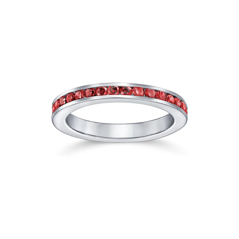 Anillo banda eternidad de rubí | Oro blanco