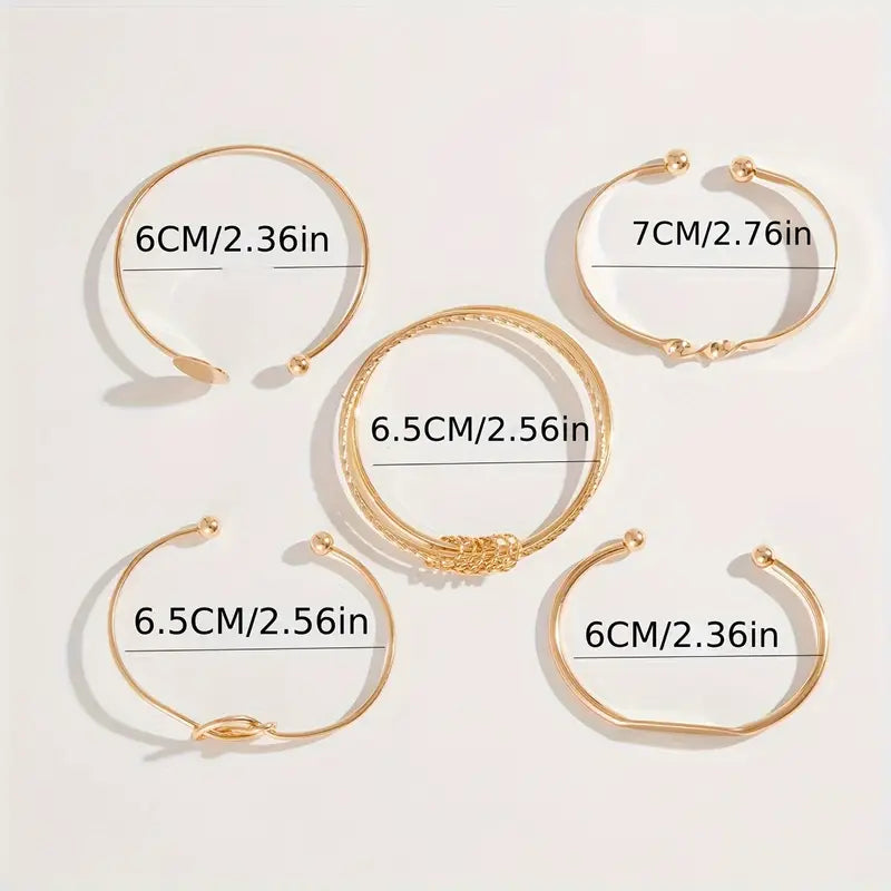 Set de Pulseras Elegancia con Nudos | Dorado