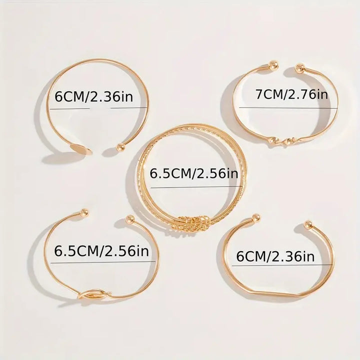 Set de Pulseras Elegancia con Nudos | Dorado