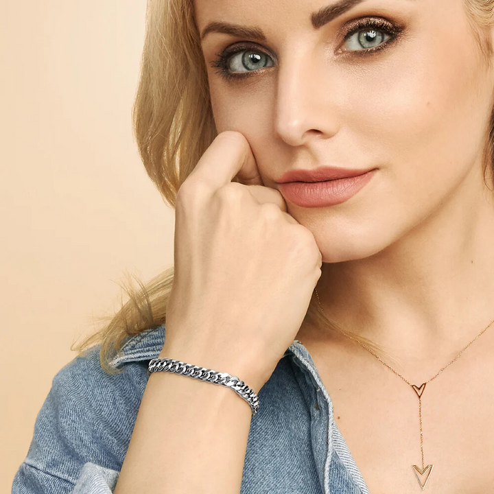 Pulsera Estate Cuban | Oro blanco