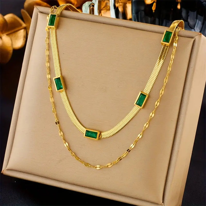 Collar retro de doble capa Sorella Edelstein | Oro