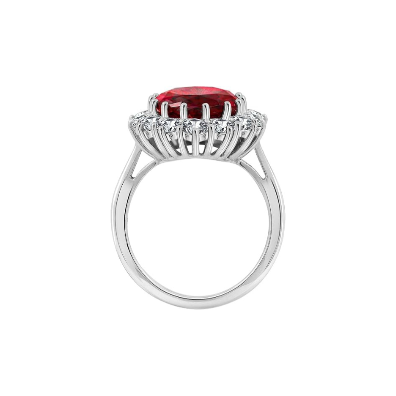 Anillo de rubí Scarlet Crown | Oro blanco