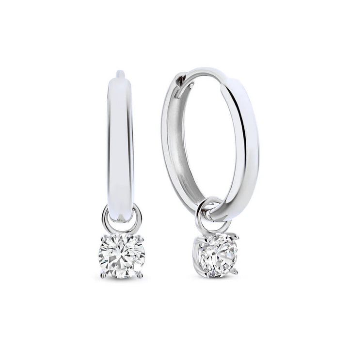 Pendientes tipo chandelier de piedra Larmes de Lune | Oro blanco