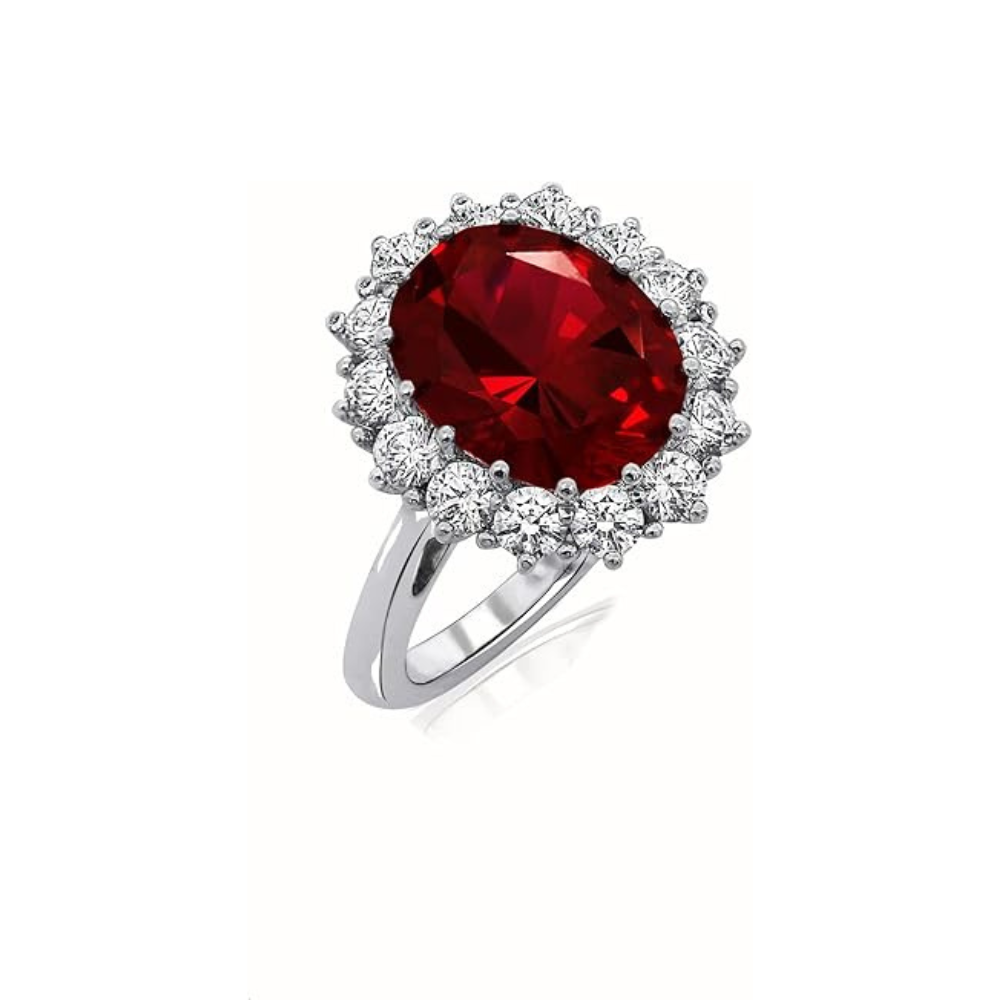 Anillo de rubí Scarlet Crown | Oro blanco