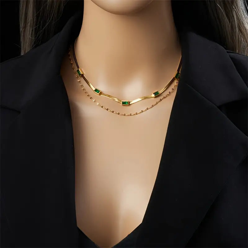 Collar retro de doble capa Sorella Edelstein | Oro