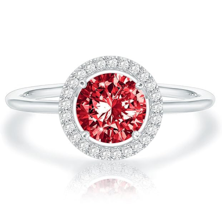 Anillo de promesa Crimson Glow con rubí | Oro blanco