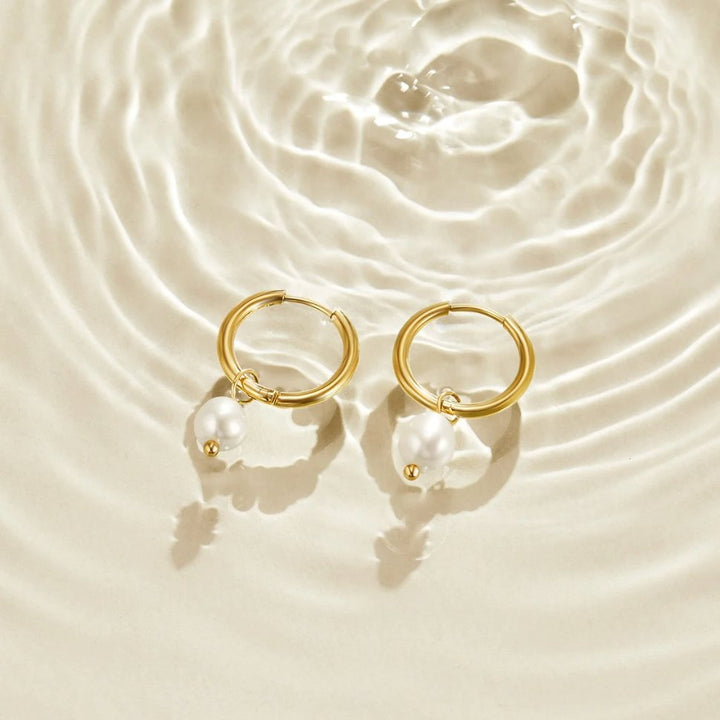 Pendientes de perlas de agua dulce