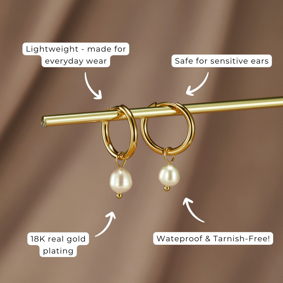 Pendientes de perlas de agua dulce